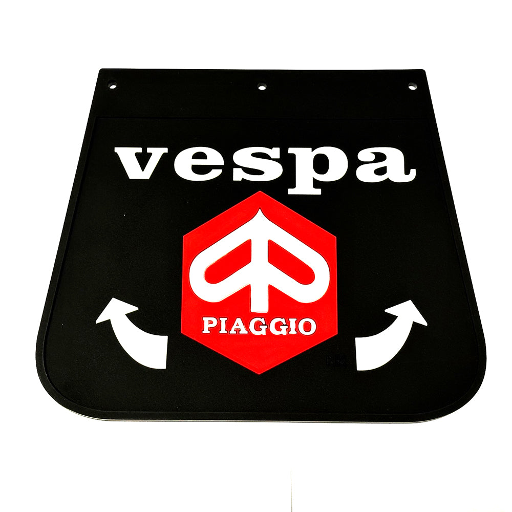MUD FLAP VESPA W/HEXAGON PIAGGIO LOGO IN RED