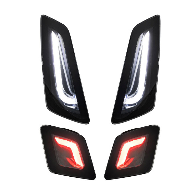 COMPLETE SET OF 4 SMOKED KOSO LENS LED SWITCHBACK RUNNING/TURN SIGNAL LIGHT KIT VESPA GTS GTV HPE2 GTS310 2023-CURRENT