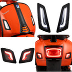 COMPLETE SET OF 4 SMOKED KOSO LENS LED SWITCHBACK RUNNING/TURN SIGNAL LIGHT KIT VESPA GTS GTV HPE2 GTS310 2023-CURRENT