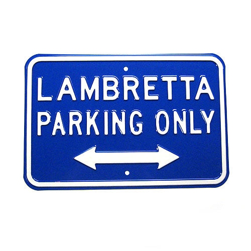 Lambretta Parking Only Embossed Metal Sign