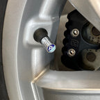 "PIAGGIO SHIELD" LOGO VALVE STEM CAPS **PAIR**