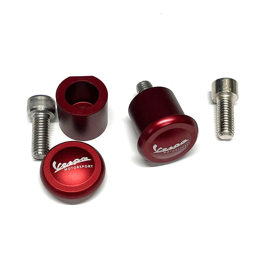 MIRROR PLUG (PAIR) CNC ALUMINIUM RED ANODIZED FOR GTS 300 PRIMAVERA SPRINT & PIAGGIO