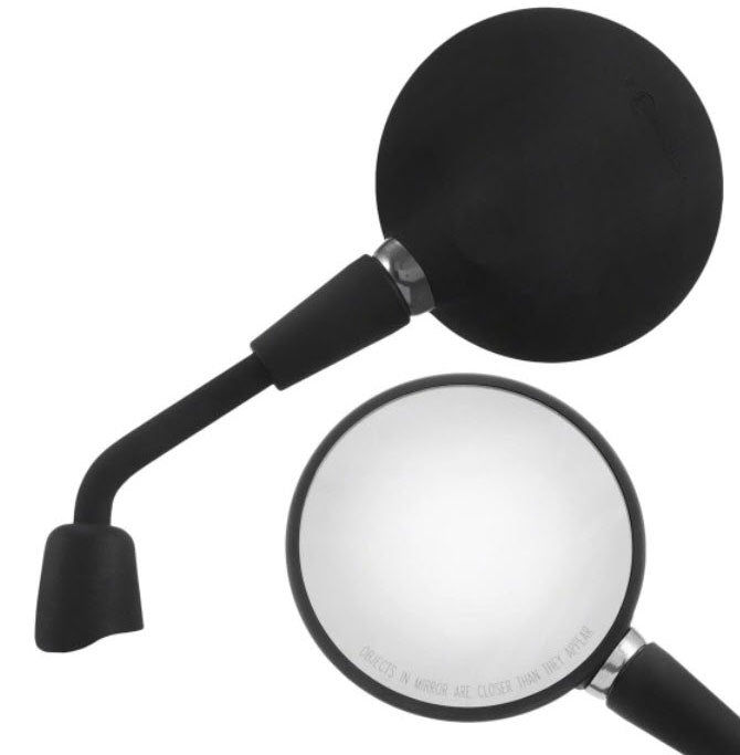 MATTE BLACK SHORTY MIRRORS PAIR (RIGHT AND LEFT) ROUND SPRINT/PRIMA/GTS HPE 2020-2022
