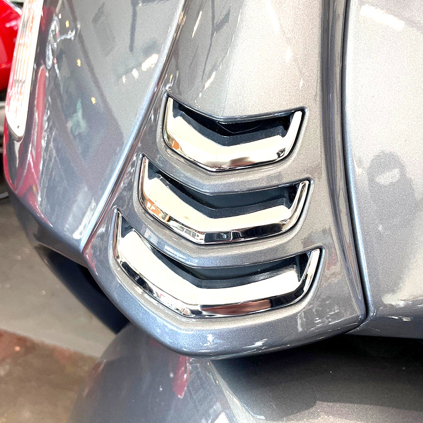 *CHROME* HORN COVER CHEVRON GRILL SET OF 3 GTS300 GTV HPE 2020-2022