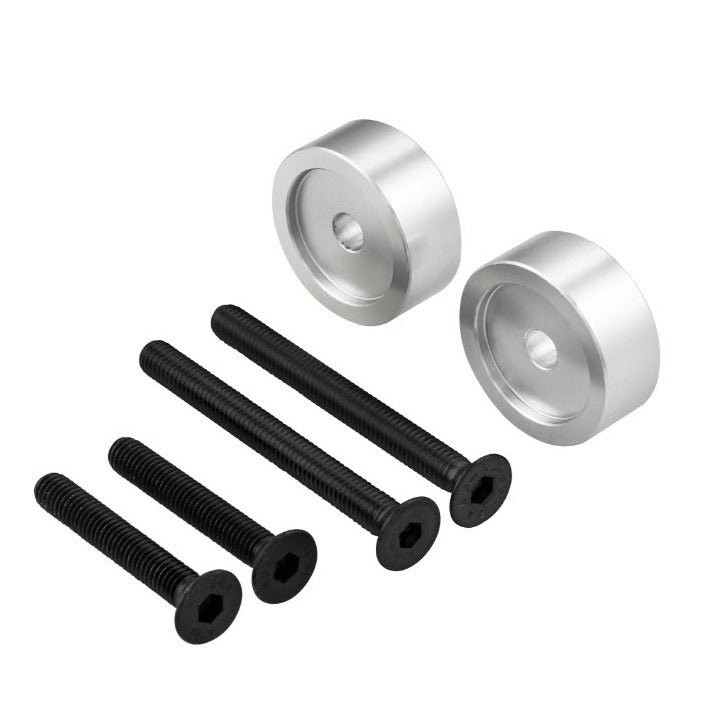 SILVER ANODIZED BAR END MIRROR MOUNTING WEIGHT SPACERS PAIR 29.8MM (FITS MIRRORS THAT CLAMP AROUND THE HANDLE BAR MV301018B)