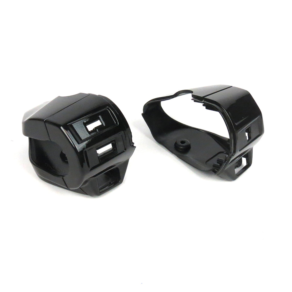 *GLOSSY BLACK METALLIC* EURO STYLE SWITCH COVER HOUSING VESPA PRIMAVERA SPRINT PAIR SET