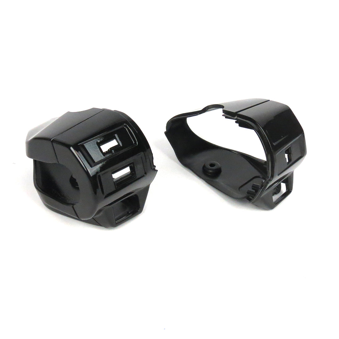 *GLOSSY BLACK METALLIC* EURO STYLE SWITCH COVER HOUSING VESPA PRIMAVERA SPRINT PAIR SET