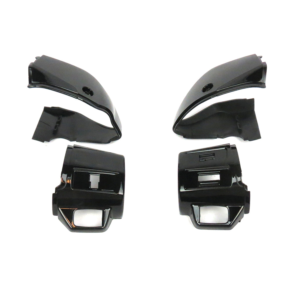 *GLOSSY BLACK METALLIC* EURO STYLE SWITCH COVER HOUSING VESPA PRIMAVERA SPRINT PAIR SET