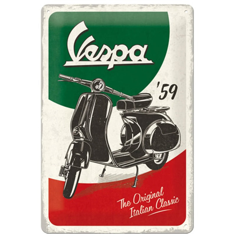 VESPA 1959 THE ORIGINAL ITALIAN CLASSIC METAL SIGN 8" X 12"