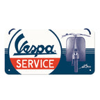 VESPA SERVICE METAL HANGING SIGN 4" X 8" MADE IN GERMANY
