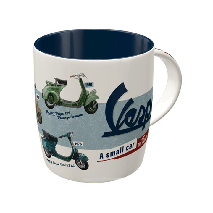 **VESPA MODEL CHART** 12oz COFFEE MUG RED/WHITE/BLUE