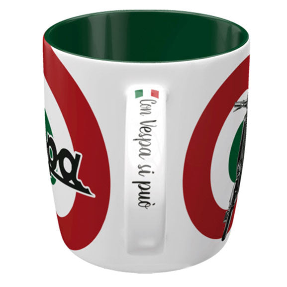 **VESPA 1959** 12 oz COFFEE MUG RED/WHITE/GREEN