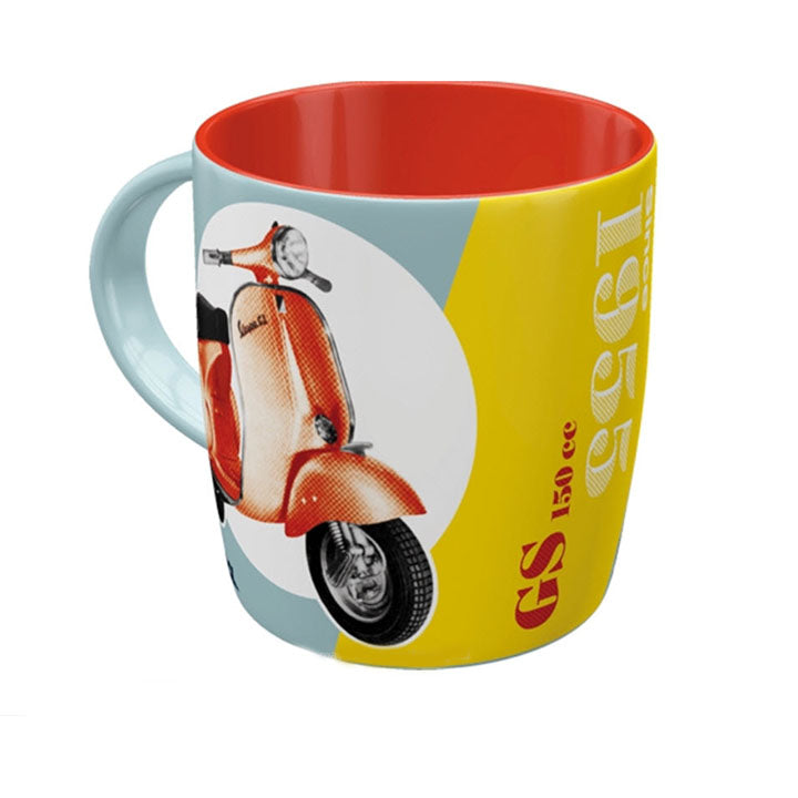 **GS150 1955** 12 oz COFFEE MUG RED/WHITE/YELLOW