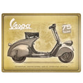 *75th ANNIVERSARY* VESPA METAL TIN SIGN 12" X 16" RARE OUT OF PRINT
