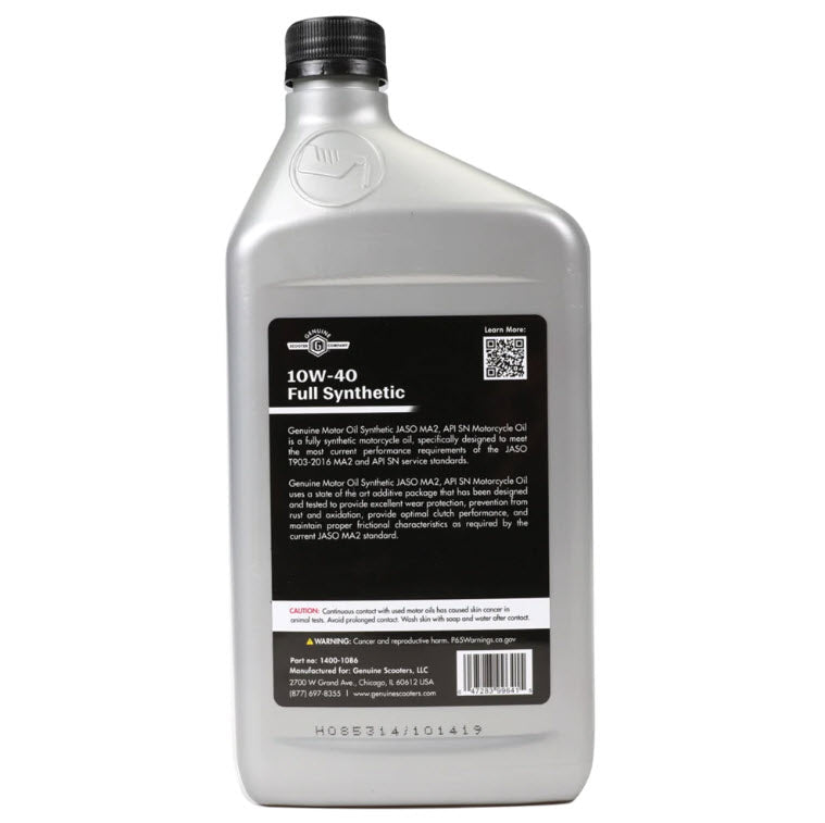 GENUINE 10W40 FULL SYNTHETIC MA-2 MOTOR OIL (HONDA)
