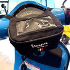 VESPA MOTORSPORT HANDLEBAR BAG WITH PHONE HOLDER  **SCOOTERWEST EXCLUSIVE**