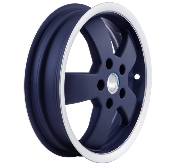RIM FRONT/REAR DARK BLUE W/SILVER EDGE FOR VESPA YACHT CLUB GTS ALSO FIT FRONT ON ALL VESPA GTS/GTS SUPER/GTV/GT60/GT (1C003842)