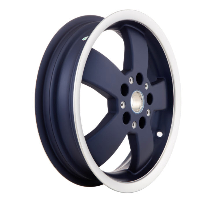 REAR WHEEL RIM DARK BLUE W/SILVER EDGE FOR VESPA YACHT CLUB 2019 AND NEWER GTS