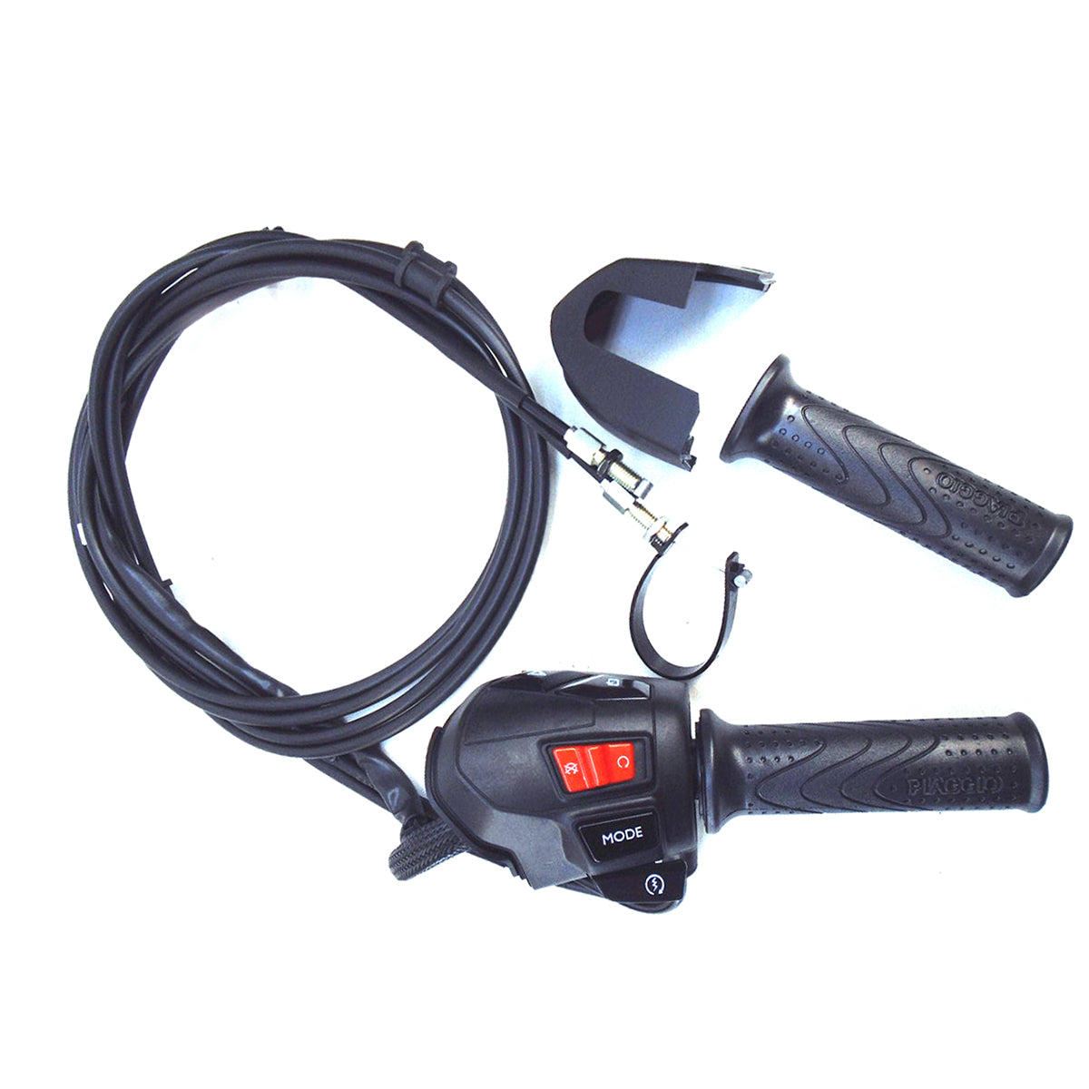 RIGHT SIDE TWIST TUBE WITH THROTTLE CABLES, SWITCH AND GRIPS - BV400 (1D002779)