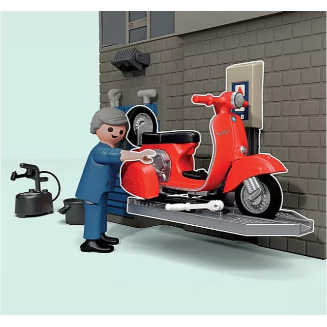 PLAYMOBIL 71620 VESPA SERVICE WORKSHOP WITH VESPA SPRINT VELOCE 150 1969 TOY