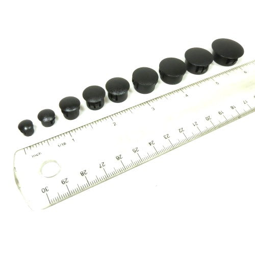 Round Hole Plug Black Plastic 1/4" through 3/4"