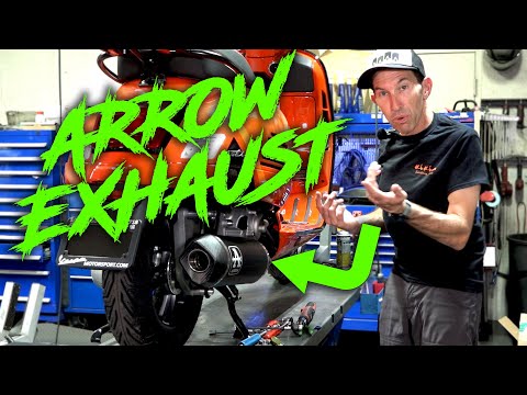 *BLACK* *ARROW* VESPA GTS/GTV/SUPER 300 2023 AND NEWER HPE2 PERFORMANCE EXHAUST (MUFFLER AR53536AKR)