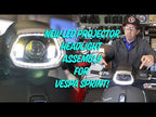 BLACK LED HEADLIGHT W/HALO RING VESPA SPRINT 150 2020-CURRENT