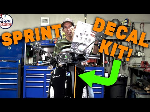 VESPA GRAPHICS RACING STRIP KIT SPORT SPRINT GREY/ORANGE FITS PRIMAVERA OR SPRINT MODELS