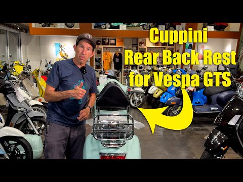 VESPA GTS REAR BACK REST BY CUPPINI (FITS ON ORIGINAL VESPA FOLD DOWN RACK)