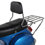 REAR FLAT RACK WITH TELESCOPING BACKREST (OLD AMERICAN MADE "BBQ STYLE" RACK); FITS PX/STELLA 2T/4T - OTHER VINTAGE VESPAS