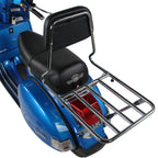REAR FLAT RACK WITH TELESCOPING BACKREST (OLD AMERICAN MADE "BBQ STYLE" RACK); FITS PX/STELLA 2T/4T - OTHER VINTAGE VESPAS