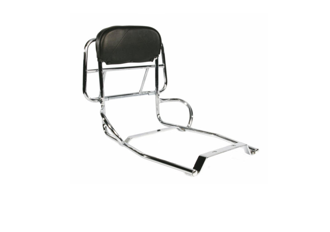 REAR RACK WITH BACK REST PAD PX/PESTELLA AND MOST LARGE FRAME VINTAGE VESPA CUPPINI ***MAY NEED LONGER SEAT POST SEE 161513L***