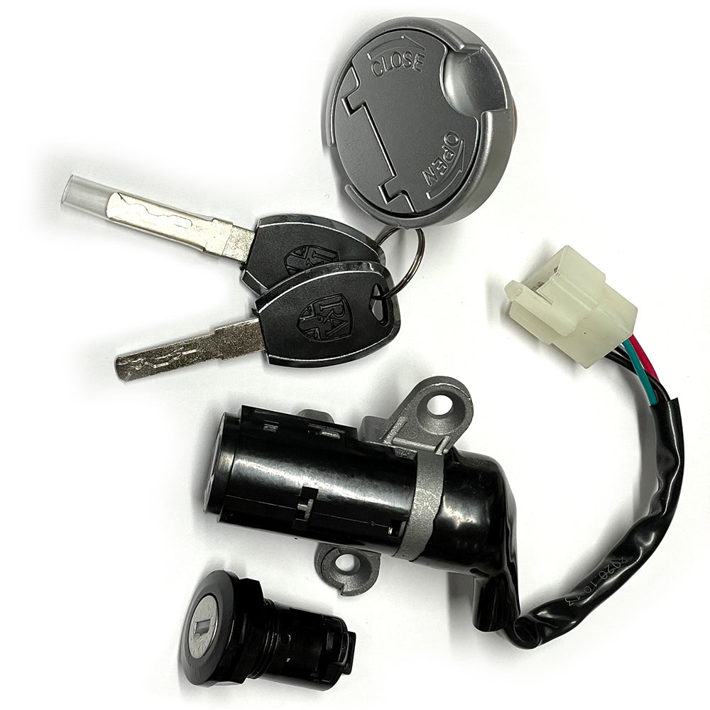 LOCK ASSEMBLY ROYAL ALLOY GT150 LATER STYLE W/SIDEWINDER KEYS (FITS ALL YEARS)