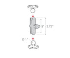 RAM Mount Double Socket Arm Link For 1" Balls  3.73" Long