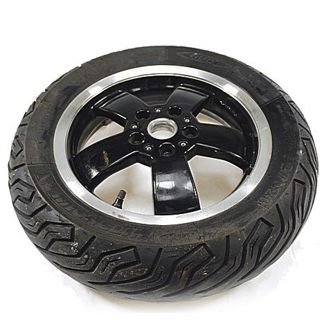 REAR WHEEL RIM GTS 2015-2020 SUPER  ABS GLOSS BLACK W/SPUN SILVER EDGE