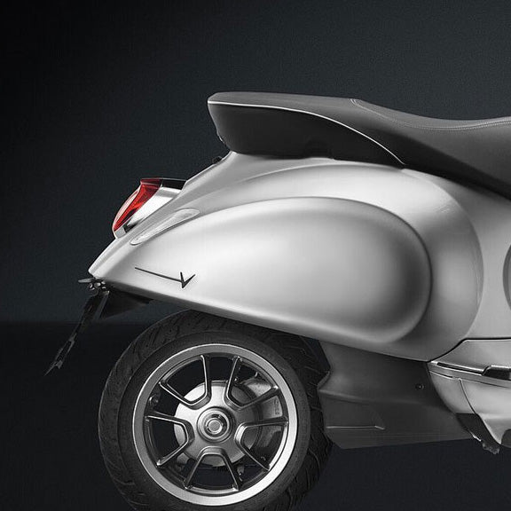 RIZOMA BLACK "V" SIDE BADGE EMBLEM (VESPA) PAIR CLOSEOUT