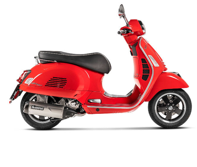 TWIN PIPE Akrapovic Performance Exhaust Muffler Pipe for Vespa GTS GTV Super & HPE (2006-2022) Stainless Steel (S-VE3SO9-HRSS)
