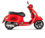 TWIN PIPE Akrapovic Performance Exhaust Muffler Pipe for Vespa GTS GTV Super & HPE (2006-2022) Stainless Steel (S-VE3SO9-HRSS)