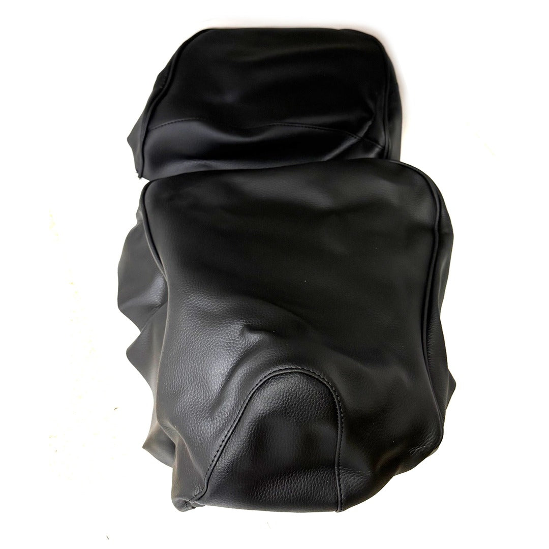 REPLACEMENT SEAT COVER BLACK VINYL VESPA GT60/GTV PAIR INCLUDES FRONT AND BACK COVER