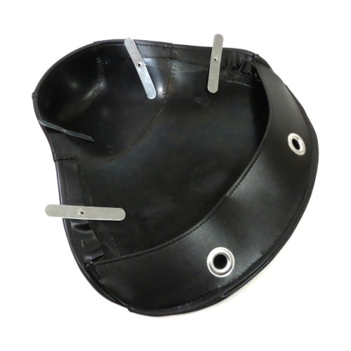 **BLACK** SEAT COVER VINTAGE VESPA OR ALLSTATE 1953-1954 CLOSED NOSE (CENTER TO CENTER OF GRAB RAIL IS 9.5" 240MM)