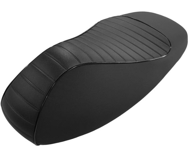 COMPLETE SEAT NOTTE VESPA GTS **BLACK W/BLACK PIPING**  (1B004499000C2)