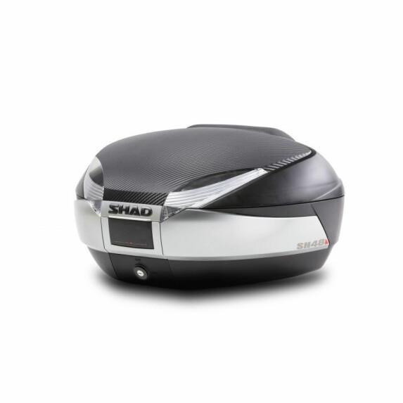 48 LITER SHAD TOP CASE SILVER WITH CARBON COVER AND BACKREST PAD D0B48306R