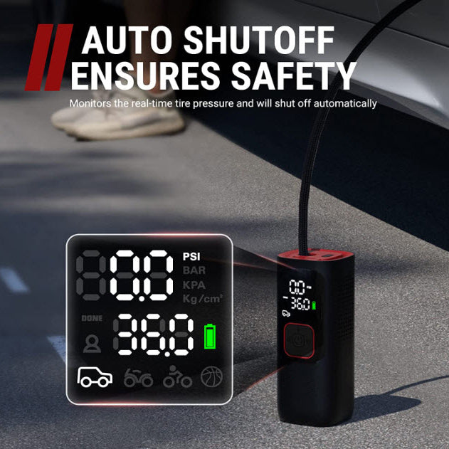 PORTABLE CORDLESS ELECTRIC AIR COMPRESSOR TIRE INFLATOR PUMP