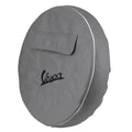 10" GRAY VINYL SPARE TIRE COVER W/ POUCH **ITALIAN MADE**