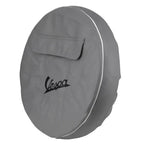 10" GRAY VINYL SPARE TIRE COVER W/ POUCH **ITALIAN MADE**