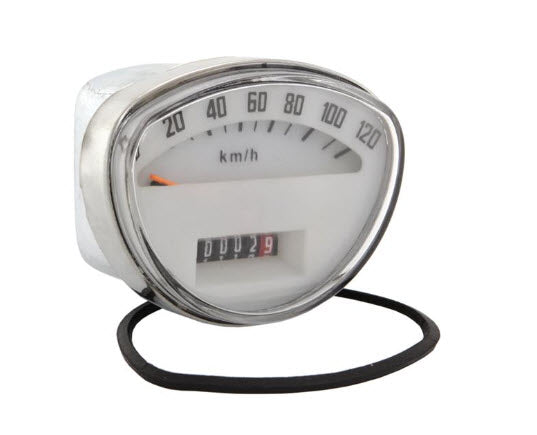 Aftermarket White Face Plate Speedometer 120 KM/H  - RALLY, SPRINT, SMALL FRAME