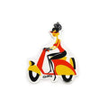 Shag Orange Scooter Sticker Small