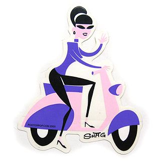 Shag purple scooter Sticker Large