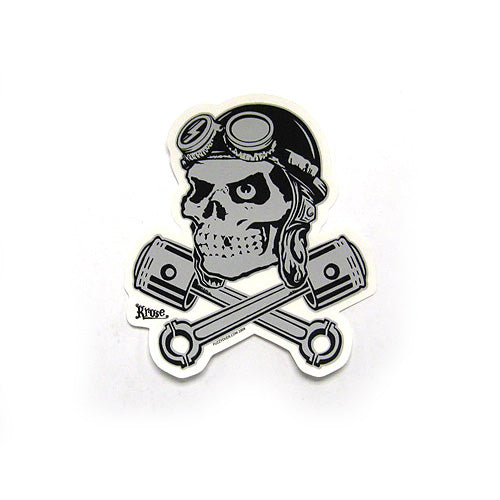 Ace Skull and Pistons Sticker