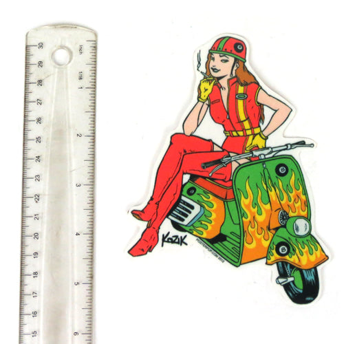 Kozik Skooter Chick Sticker